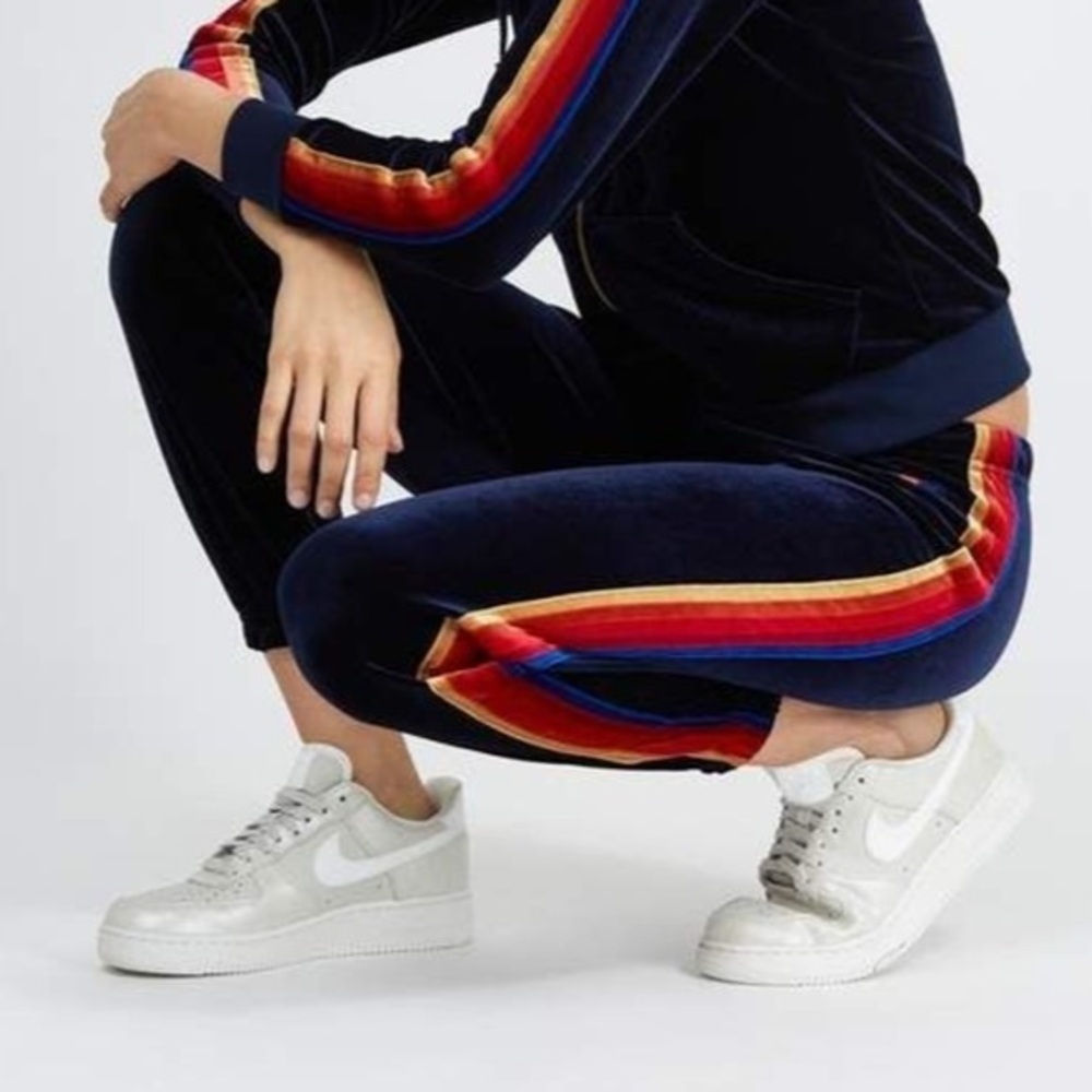 aviator nation navy velour joggers